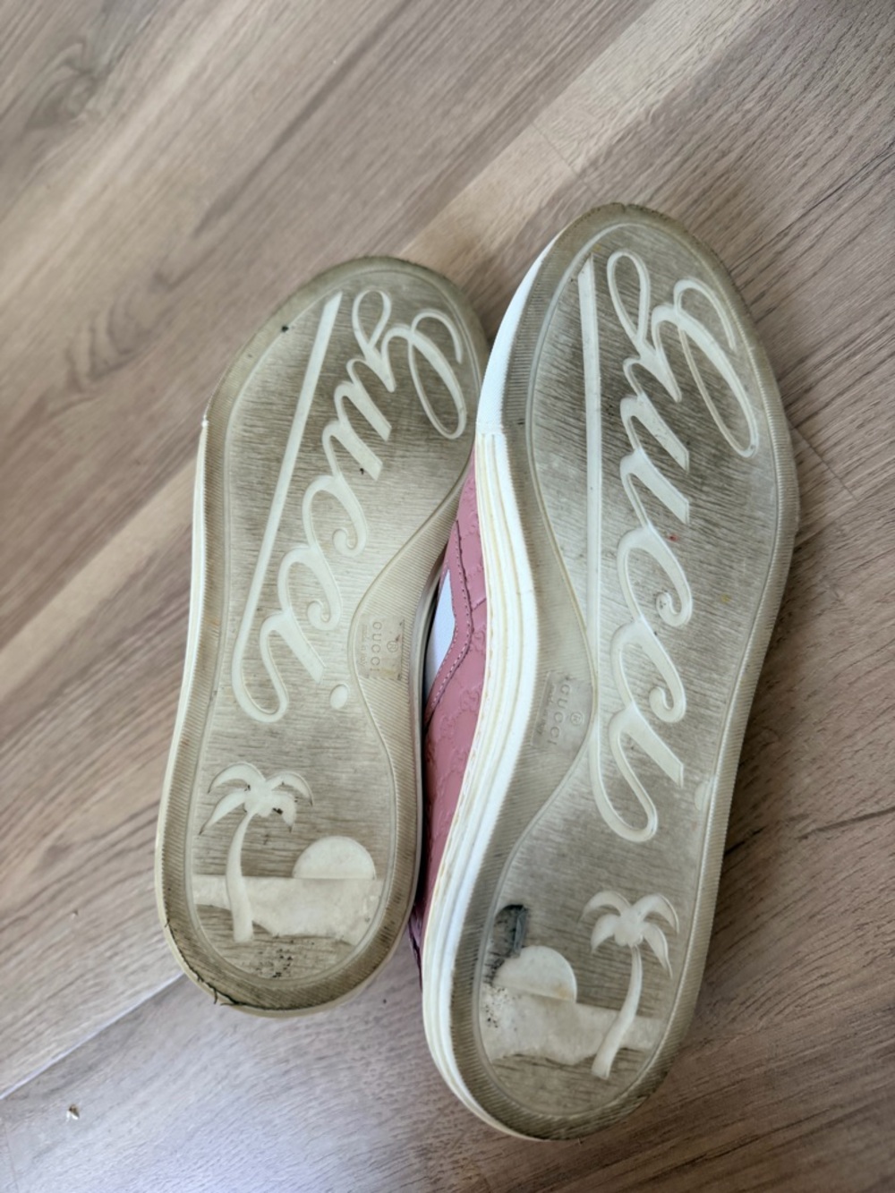 Gucci Rose Pink GG Embossed Slip-On Sneakers - Picture 6 of 6
